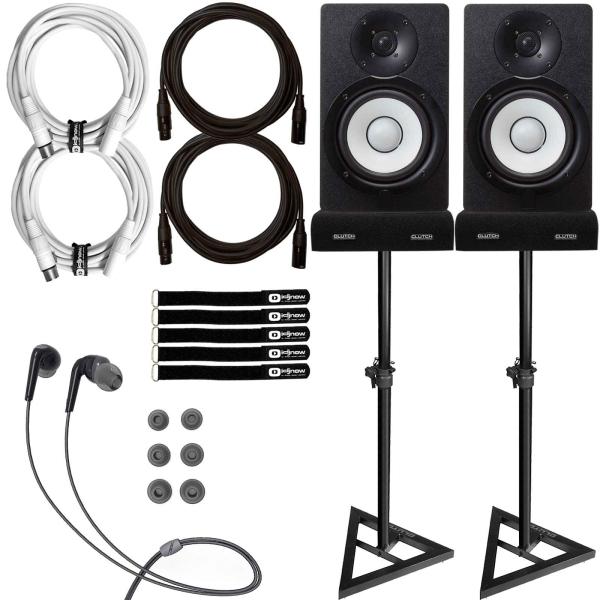 2) Yamaha HS5 Monitors with Mee Earphones & Clutch Stands | IDJNOW