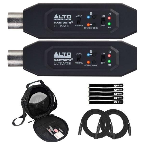 (2) Alto Professional Bluetooth Ultimate Stereo Adapters with Case