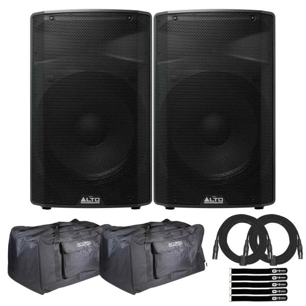 (2) Alto Professional TX315 15" Powered Speakers with Carry Totes