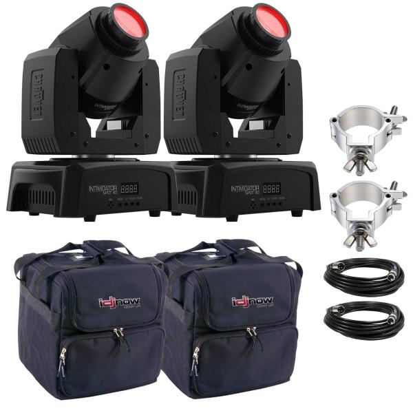 (2) Chauvet DJ Intimidator Spot 110 Moving Heads with Clamps & Cases