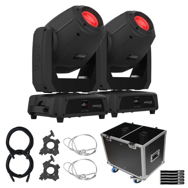 (2) Chauvet DJ INTIMSPOT475ZX LED Moving Head Spots with Carrying Case