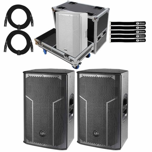 (2) DAS Action-512A 12" Active 2-Way Studio Speakers with Flight Case