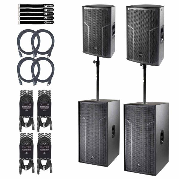 (2) DAS Action-515A 15" Active Speakers with ACTION-S218A Subwoofers