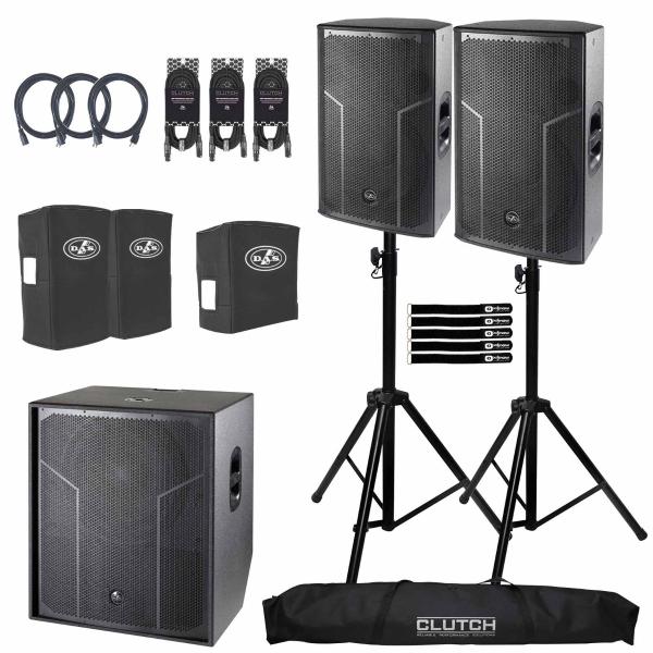 (2) DAS Action-515A 15" Speakers with 18" Subwoofer & Covers