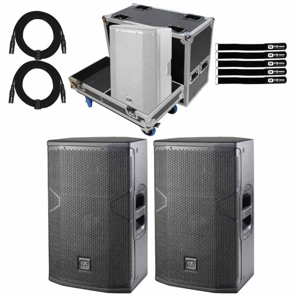 (2) DAS Vantec 12A Active 12" Bi-Amped 2-Way Speakers with Flight Case