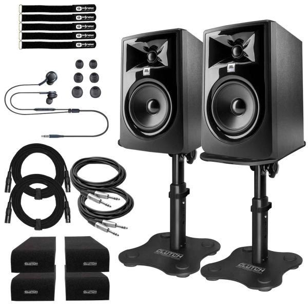 (2) JBL Professional 305P MkII 5" Monitors with Desktop Stands