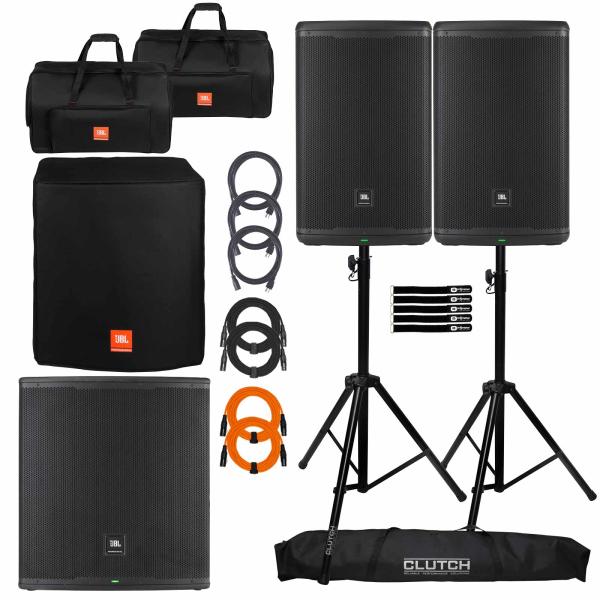 (2) JBL Professional EON715 15" Bluetooth Speakers with 18" Subwoofer