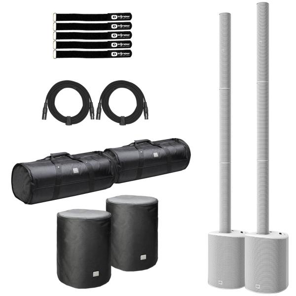 (2) LD Systems MAUI 5 GO 100 W White Column Systems with Bags