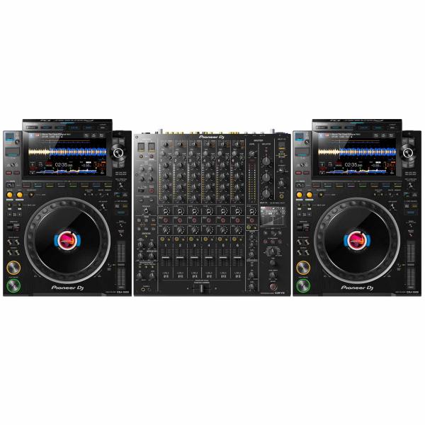 (2) Pioneer DJ CDJ-3000 Multi Players with DJM-V10 6 Channel Mixer
