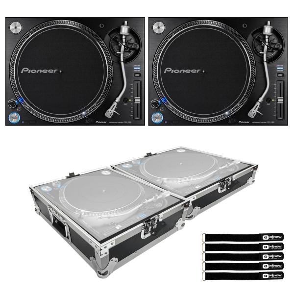 (2) Pioneer DJ PLX-1000 High Torque Direct Drive Turntables with Cases