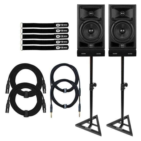 (2) RCF Ayra Five 5" Active Two-Way Monitors with Monitor Stands