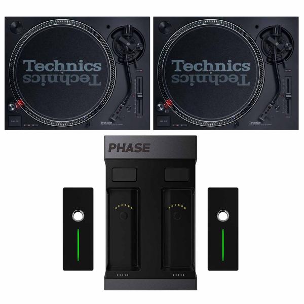 (2) Technics SL-1200MK7 Direct Drive Professional DJ Turntables with MWM Phase Essential 2-Channel DVS System Package