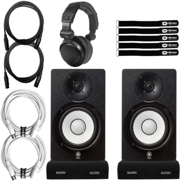 (2) Yamaha HS5 5" Powered Monitors with Headphones & Isolator Pads