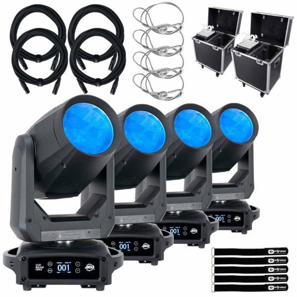 (4) American DJ Vizi Beam 12RX Beam Moving Heads with Lighting Cases