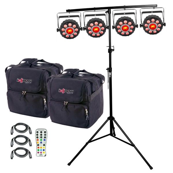 (4) Chauvet DJ FXpar 9 Compact Multi Effect Par Lights Package