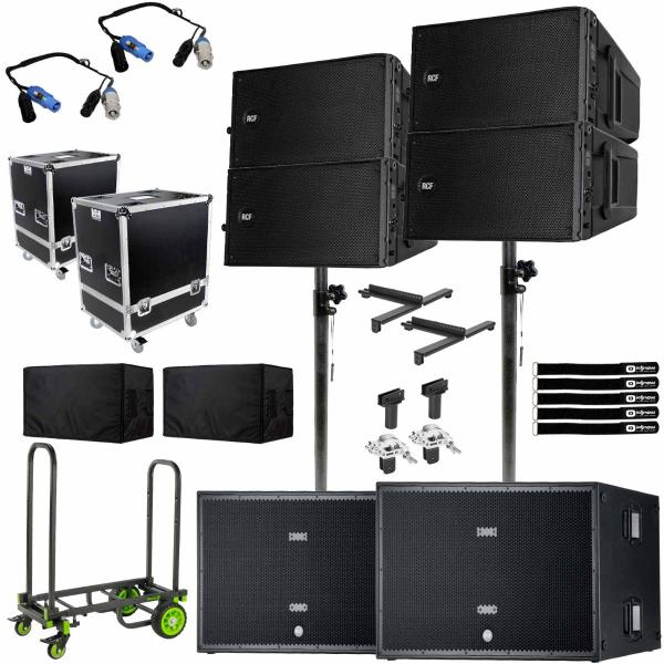 (4) RCF HDL 10-A Active Line Array Modules with Dual 18" Subwoofers