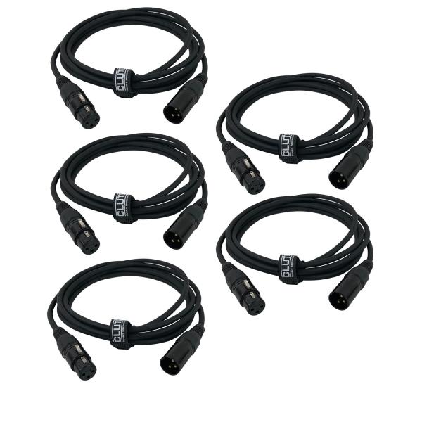 (5) 10FT Sure-Fit DMX Connecting Cables Package