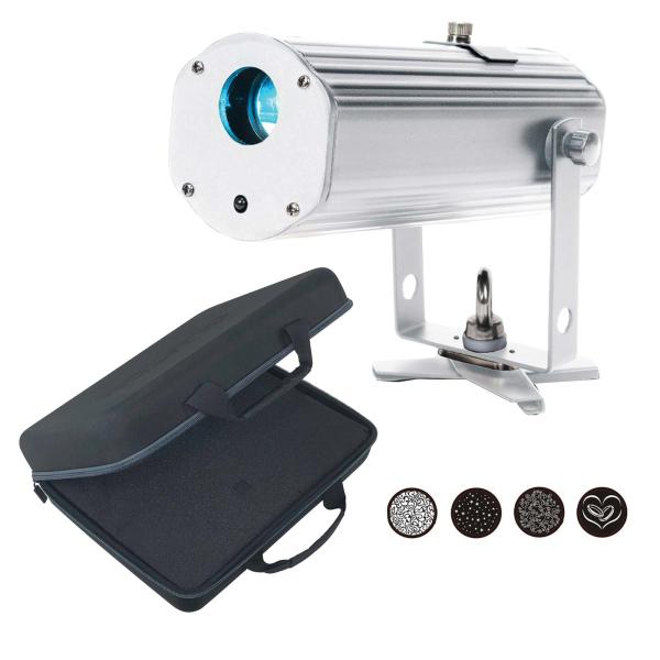 ADJ PinPoint GOBO Color Battery Powered RGBA LED GOBO Projector & Case