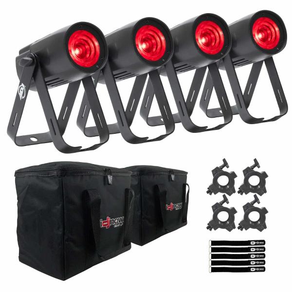 ADJ SABER SPOT RGBL IP20 20 Watt LED Pinspot Lights 4-Pack w Cases