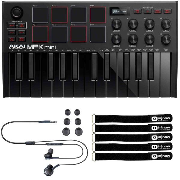 Akai MPK Mini MK3 Black Controller with Earphones | IDJNOW