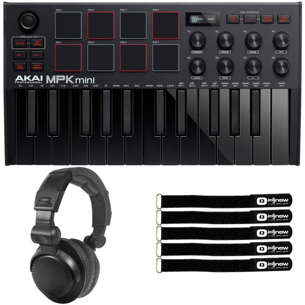 Akai MPK Mini MK3 Black Keyboard Controller with Headphones