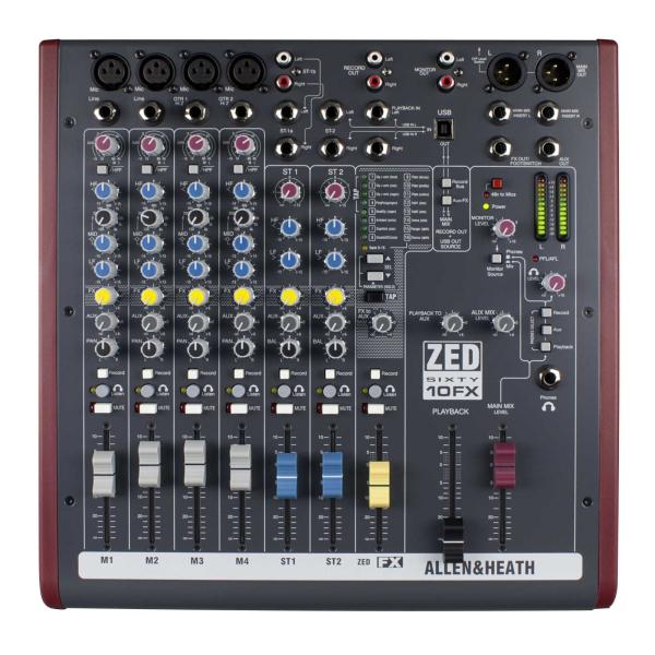 配信機器・PA機器・レコーディング機器 ALLEN&HEATH ZED60-10FX Allen & Heath ZED60-10FX FX Mixer with Bag | IDJNOW