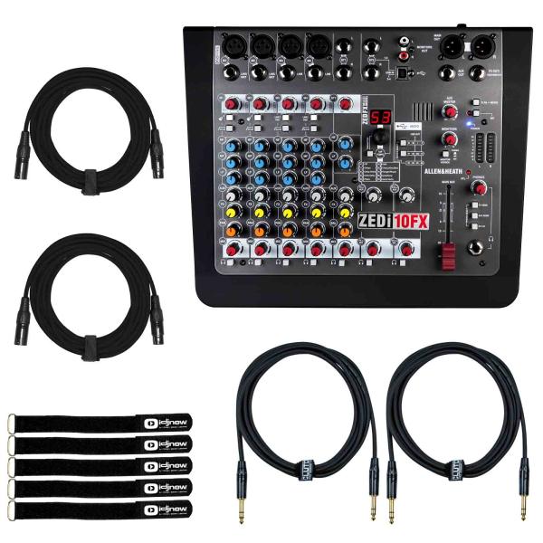 Allen & Heath ZEDi-10FX Hybrid Mixer / 4×4 USB Interface with Cables
