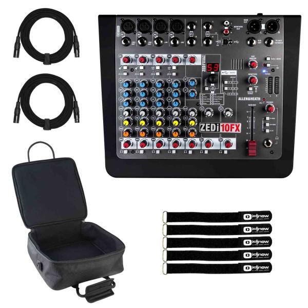 Allen & Heath ZEDi-10FX Hybrid Mixer / 4×4 USB Interface with Gear Bag
