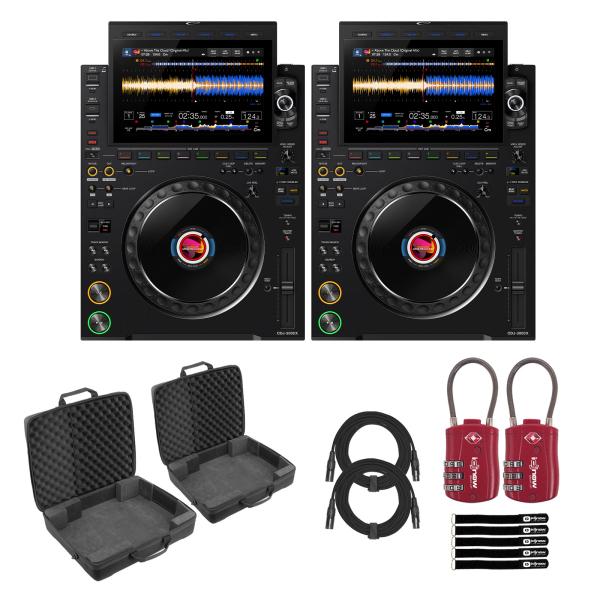 AlphaTheta CDJ-3000X Flagship DJ Player 2-Pack with Soft Cases