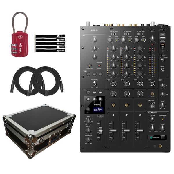 AlphaTheta DJM-V5 3-Channel DJ Mixer with Case Package