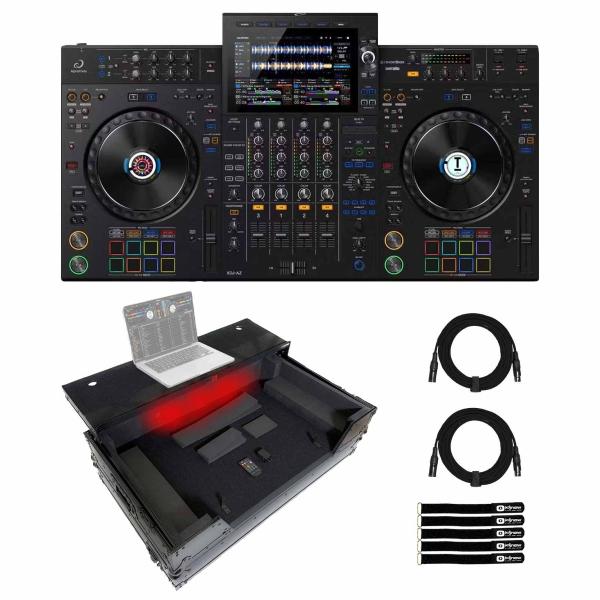 AlphaTheta XDJ-AZ DJ System with Black Laptop Shelf Case