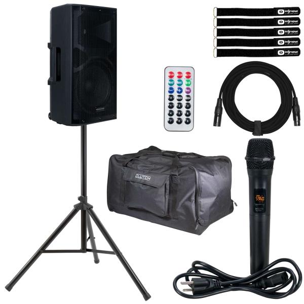American DJ APX12 GO BT 12" Powered Speaker with Tripod Speaker Stand