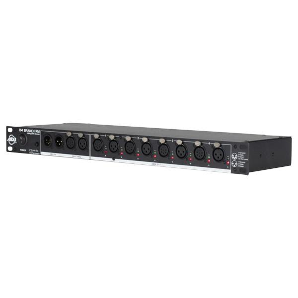 American DJ D4 BRANCH RM Single Rack Space 4-way Distributor Booster