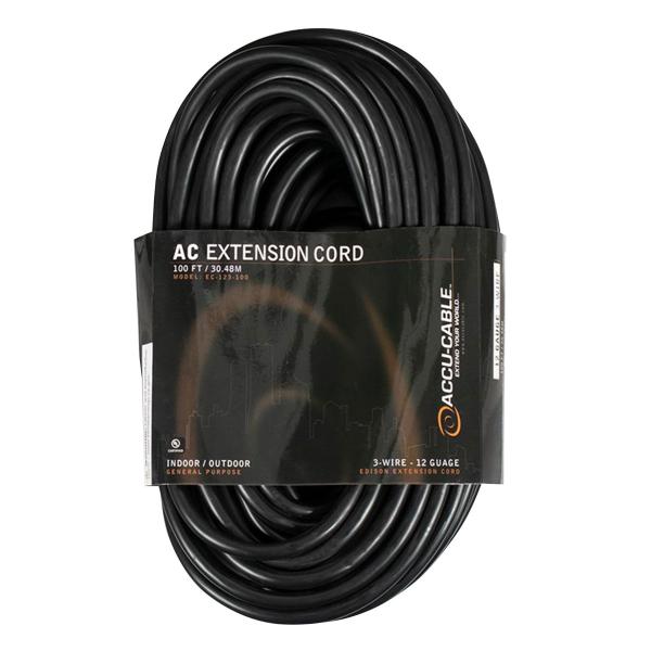 American DJ EC-123-100 100FT 12/3 Gauge Edison Extension Cord