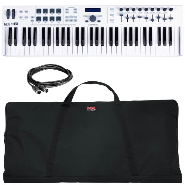 Arturia KeyLab 61 Pro Grade Hybrid Keyboard Controller with Gator Cases GKBE Series 61 Note Keyboard Bag Package