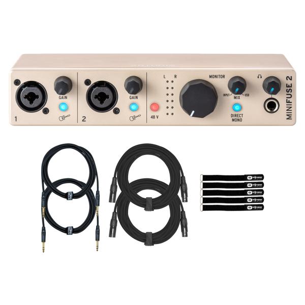 Arturia MiniFuse 2 Champagne Dual USB Audio Interface with Cables Pack