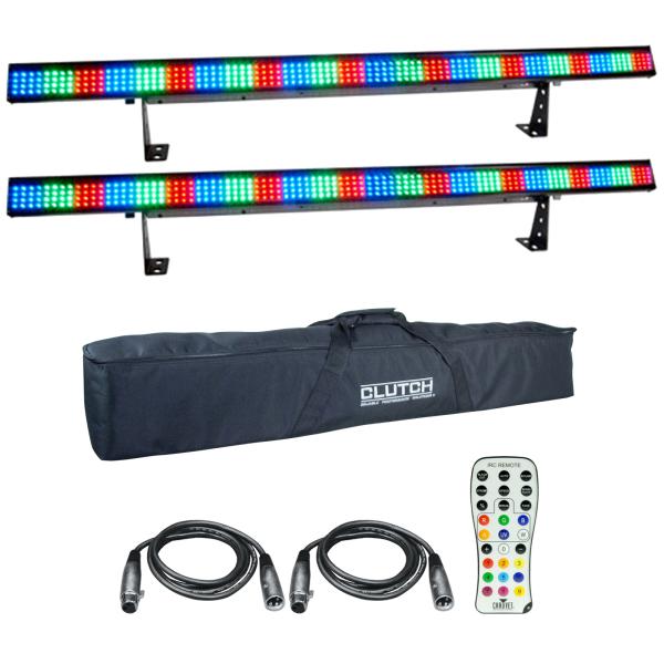 Chauvet DJ COLORstrip LED DMX Party Uplights w/ Infrared Remote + Carry Bag Pack