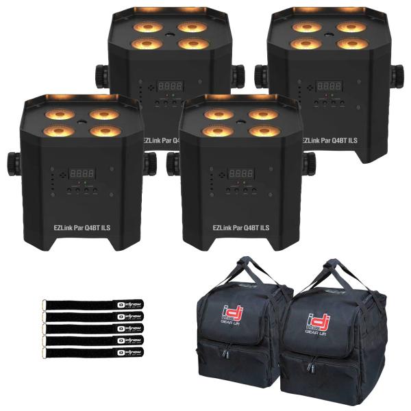 Chauvet DJ EZLink Par Q4BT ILS LED Par 4-Pack with Lighting Bags