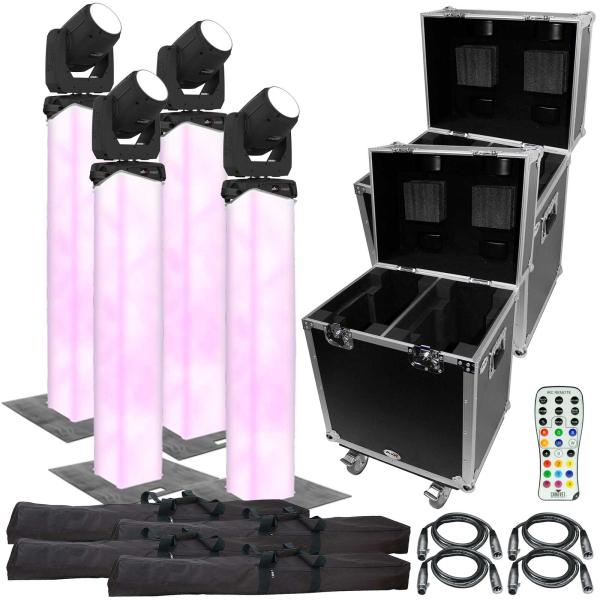 Chauvet Intimidator Beam 355 IRC & Glo Totem 1.5 Quad Pack