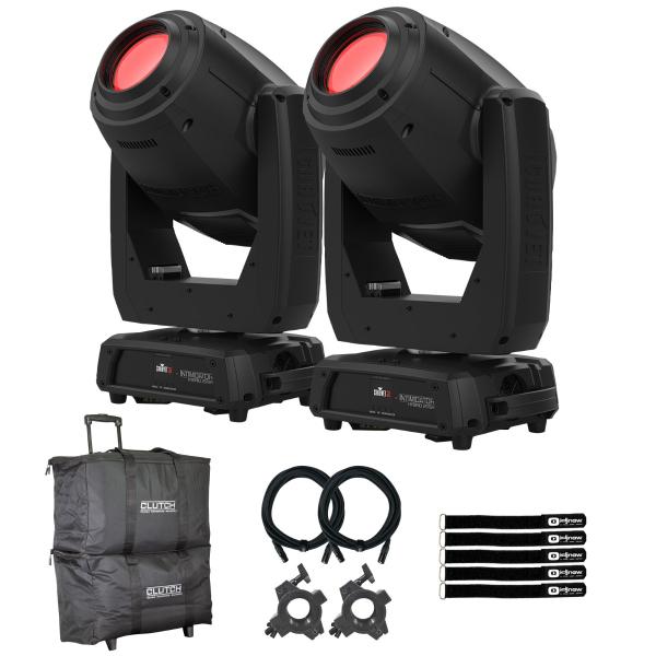 2x Chauvet DJ Intimidator Hybrid 251 SR Moving Heads & Bags