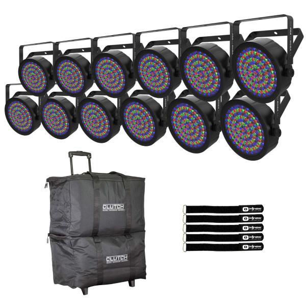 Chauvet DJ SlimPAR 64 RGBA ILS LED Par Wash Light 12-Pack with Bags