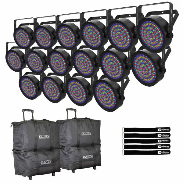 Chauvet DJ SlimPAR 64 RGBA ILS LED Par Wash Light 16-Pack with Bags