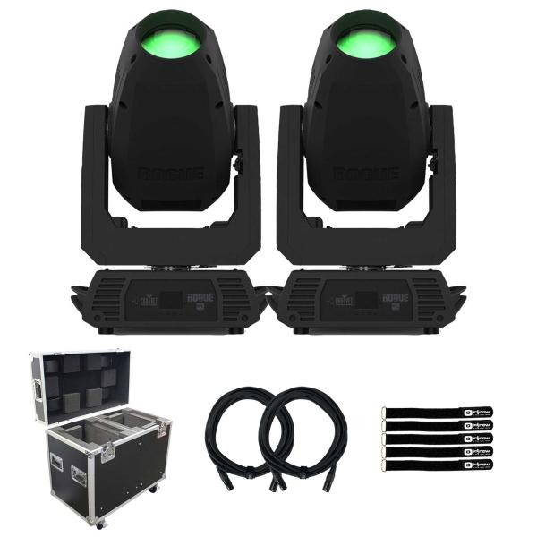 Chauvet Professional ROGUE R3E Spot Moving Yoke Spots 2-Pack with Case
