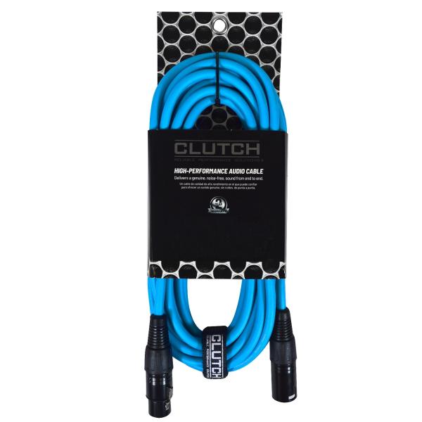 Clutch 20' Blue Sure-Fit XLR Female to XLR Male Microphone / Speaker Cable
