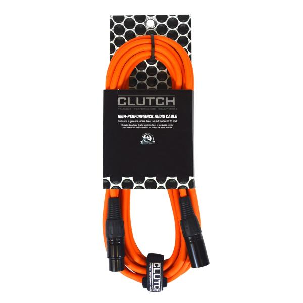 Clutch 20' Orange Sure-Fit XLR Female to XLR Male Microphone / Speaker Cable