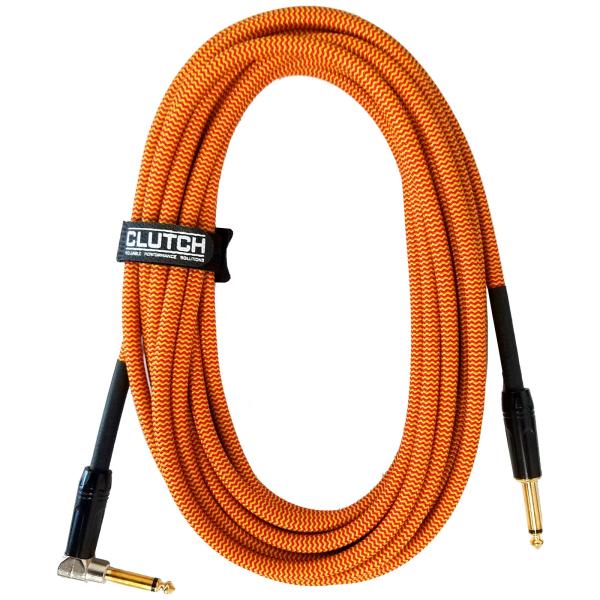 Clutch 20 foot Right Angle 1/4" TS to straight 1/4" TS Instrument Cable