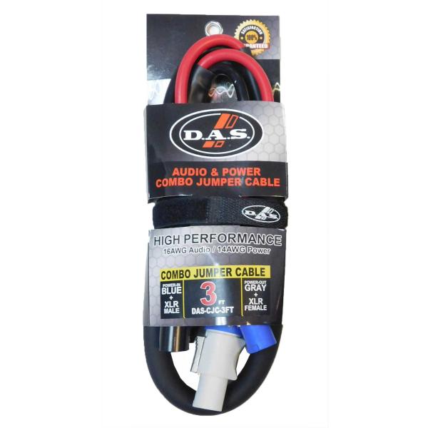 DAS 3FT PowerCON & XLR Combo Jumper Cable 14 AWG Power 16 AWG Audio [DAS-CJC-3FT]