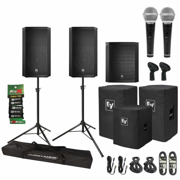 2x Electro-Voice ELX200-12P Speakers with 18