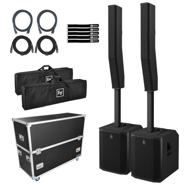 Electro-Voice EVOLVE 70 Black Column Speaker System 2-Pack with Case