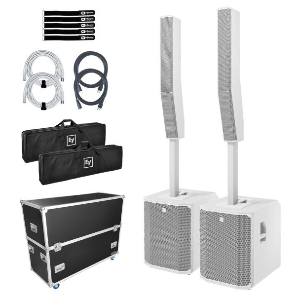 Electro-Voice EVOLVE 90 White Column Speaker System 2-Pack with Case